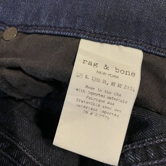 Rag & Bone Women’s Size 27 Distressed Skinny Jeans Denim Dark Blue Wash - Picture 10 of 10
